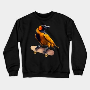 Venezuelan Troupial on a Skateboard Crewneck Sweatshirt